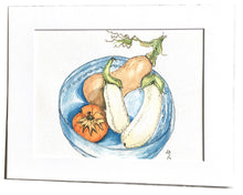 Load image into Gallery viewer, Bristol RI Garden Veggies Pen &amp; Wash Original Sketch 11x14 w/white mat
