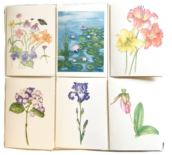 Botanical Cards - Set of 6 5x7 Ecru Folded Cards with envelopes