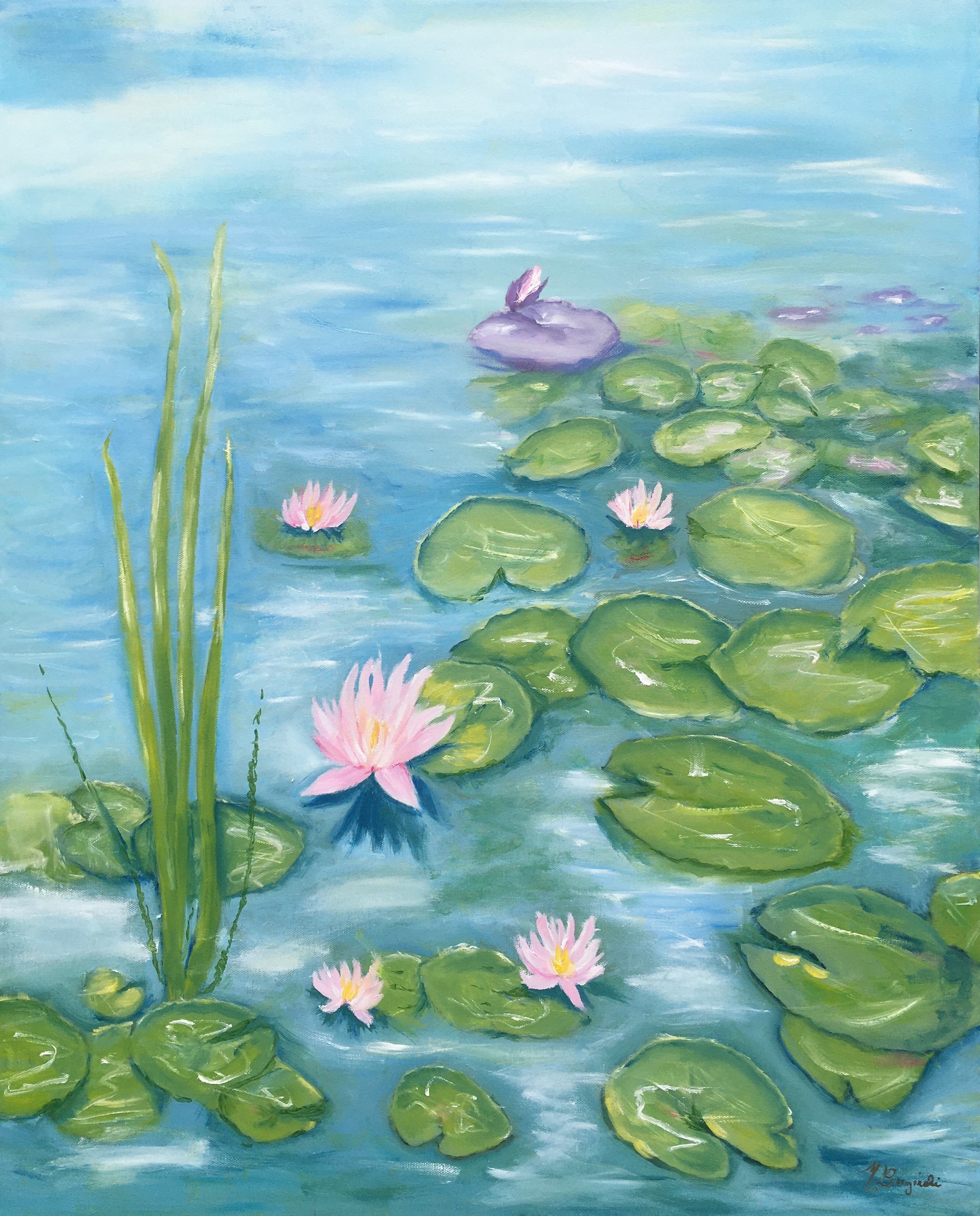 Backroads Waterlily Print on Hahnemuhle Paper 11x14 with white mat