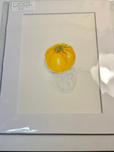 Load image into Gallery viewer, Yellow Tomato Original Watercolor signed 8x10 with white mat - 140 lb cold press
