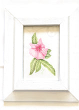 Load image into Gallery viewer, Impatiens Botanical Watercolor in Vintage Frame Original 8x9.5&quot;
