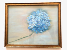 Load image into Gallery viewer, Hydrangea Pastel in Vintage Frame Original Botanical 10.75x8.5
