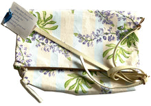 Load image into Gallery viewer, Childs River Lupine Cross Body Purse with Removable Leather Strap 13.5&quot; X 16&quot; hand made
