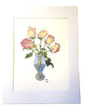 Load image into Gallery viewer, Roses in a Vase Print on Hahnemuhle Art Paper 11x14 with mat

